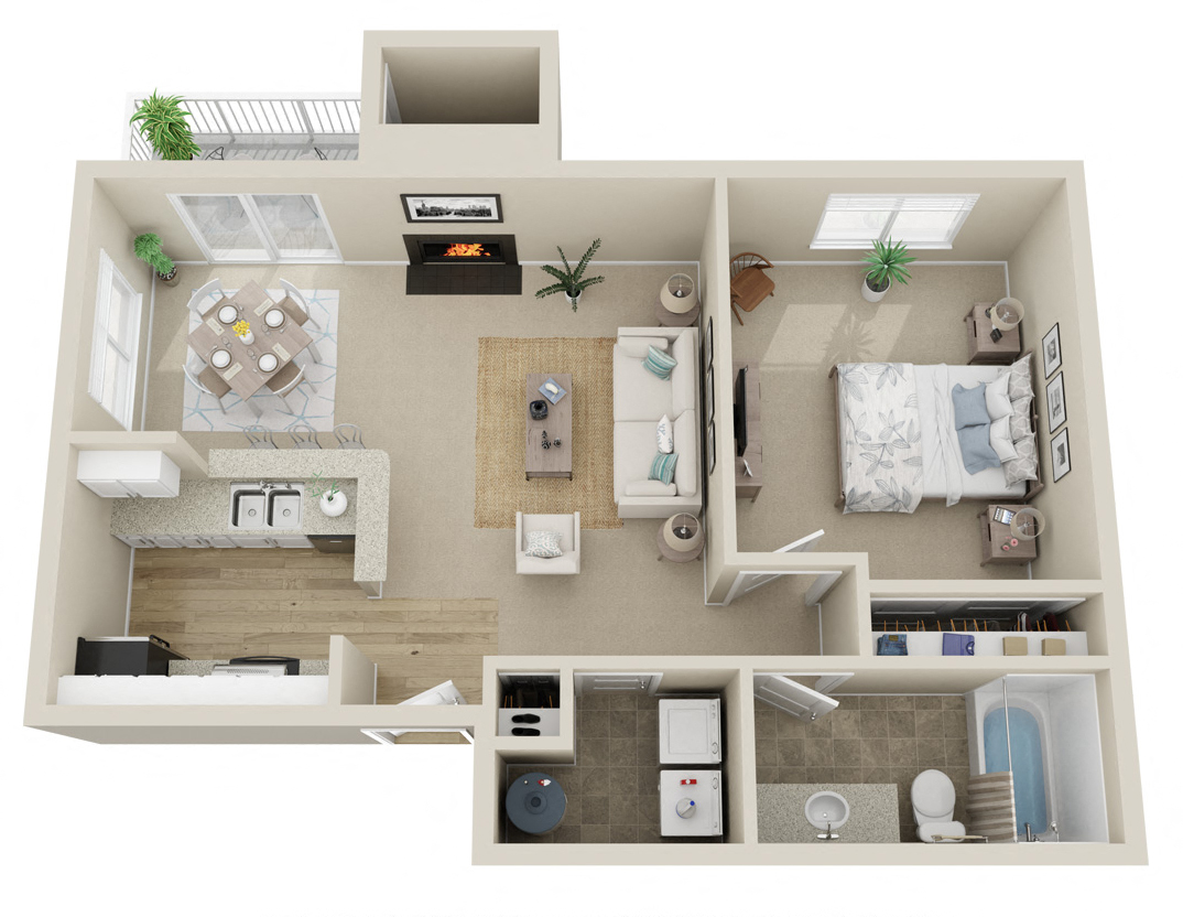 a floor plan image of the crossings at carlsbad apartments in sugar land, tx at Springfield, Renton Washington